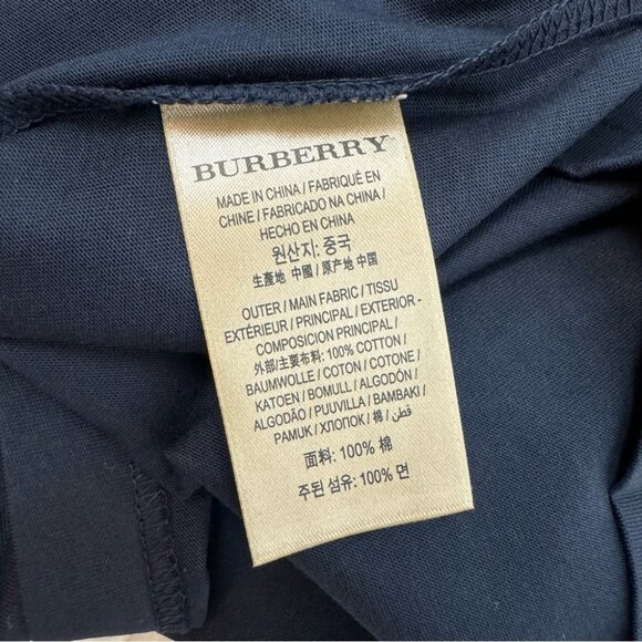 NWT Authentic Burberry Navy Small Logo Short Sleeve - Picture 4 of 7